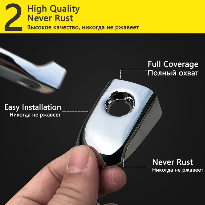 Car Chrome Smart Door Handle Cover for Volkswagen VW POLO MK6 AW BZ  2017~2023 Accessories Protective Film Styling Stickers Trim