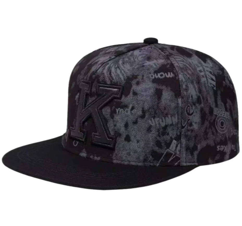 Gorra de Béisbol con Letra K Estampada, para Hombres y Mujeres Jóvenes, Estilo Hip-Hop Urbano, Deportiva, Casual, para Actividades al Aire Libre, con Protección Solar, Tipo Snapback