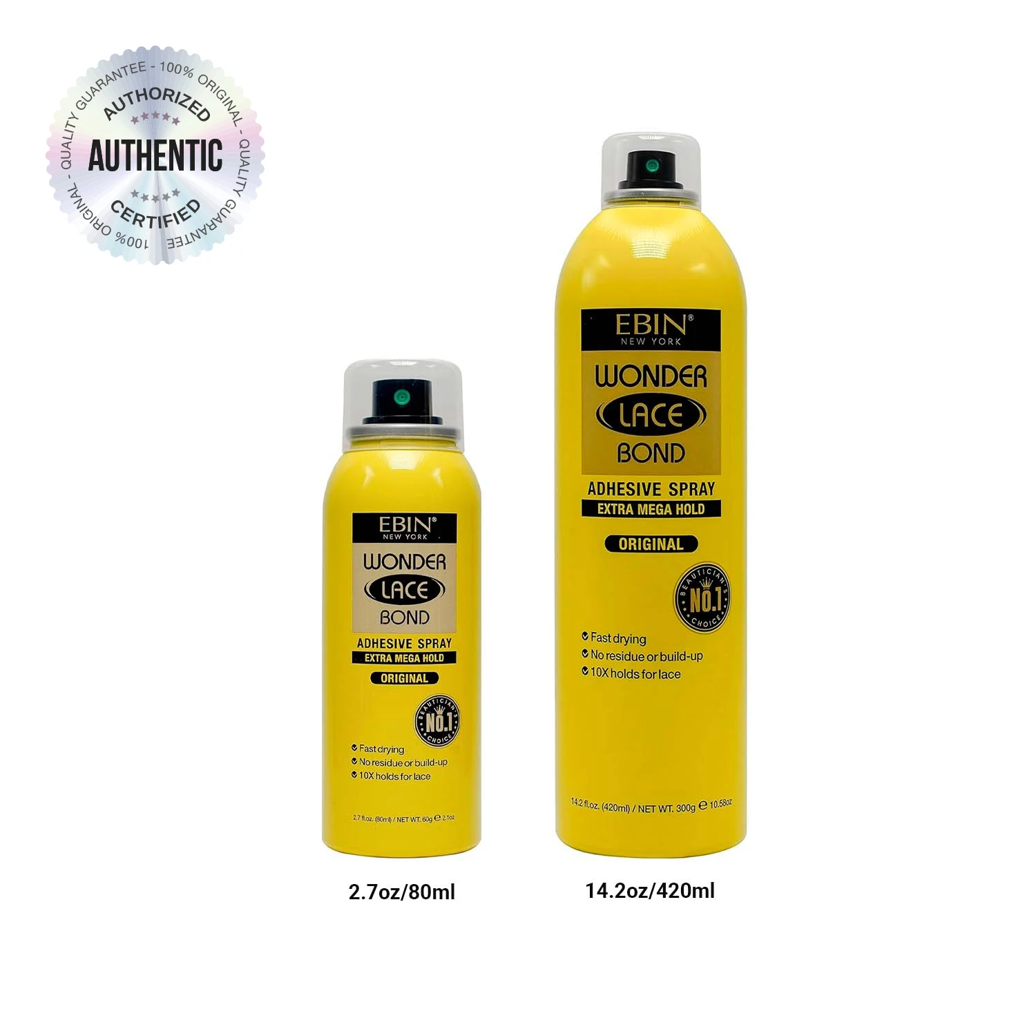 Ebin New York Wonder Lace Bond Adhesive Melting Spray Extra Mega Hold Daily Use - Long lasting Hold, Ideal for Lace Wigs 2