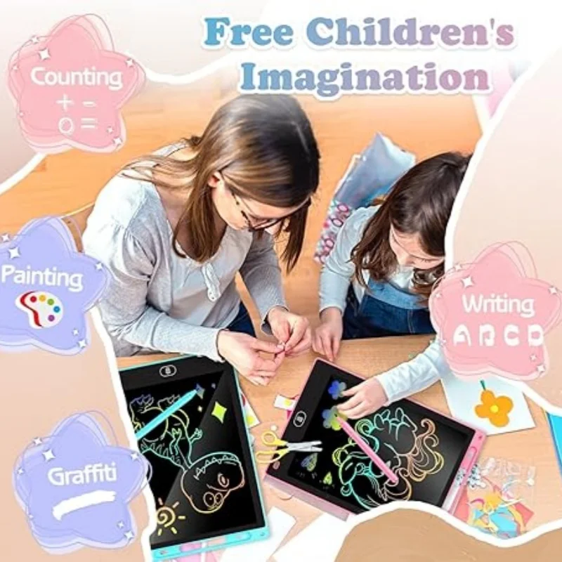 2PCS 6.5 Inch LCD Drawing Tablet for Kids,Erasable Board with Pen, Travel Educational Toy Gift for Boys Girls