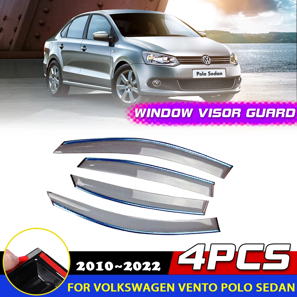Visera de ventanas para Volkswagen, VW, Vento, Polo, Sedan, 2010 ~ 2022 Mk5, 2011 2012 2013 2014 2016 2017 2020 2021 toldos, refugio, Deflector, protector de cejas, accesorios de pegatina - AliExpress