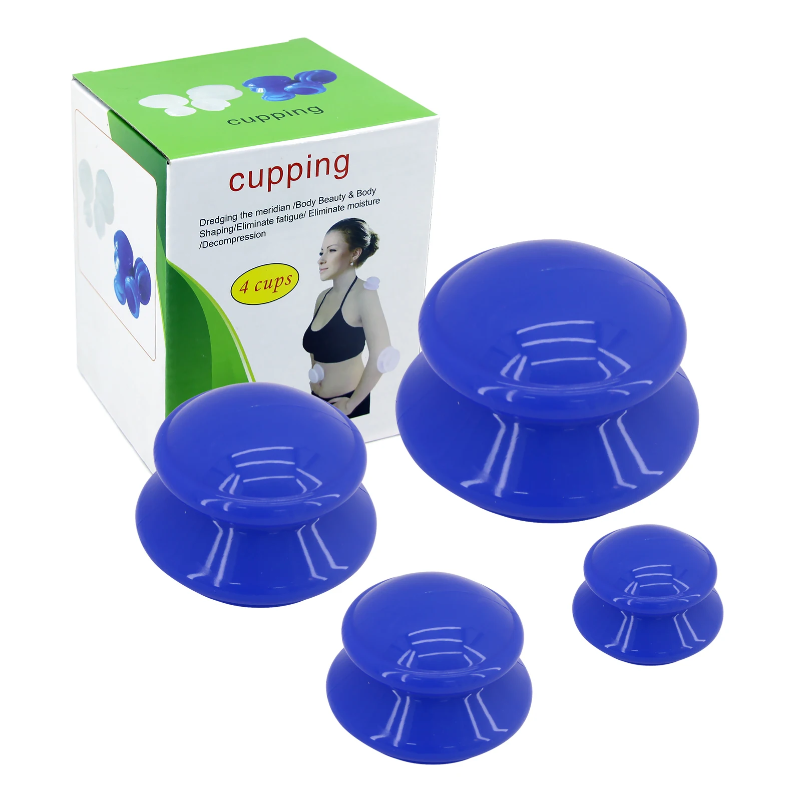 

4 Sizes Silicone Cupping Therapy Sets ,facial Cupping Set for Face and Neck Vacuum Suction Cup for Cellulite Treatment