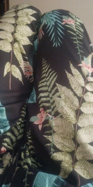 Women's High Waist Floral Straight-Leg Ice Silk Pants photo review