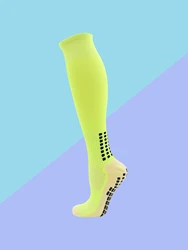 Men's Premium Non-Slip Grip Athletic Socks with Cushion Pads - M (Green)