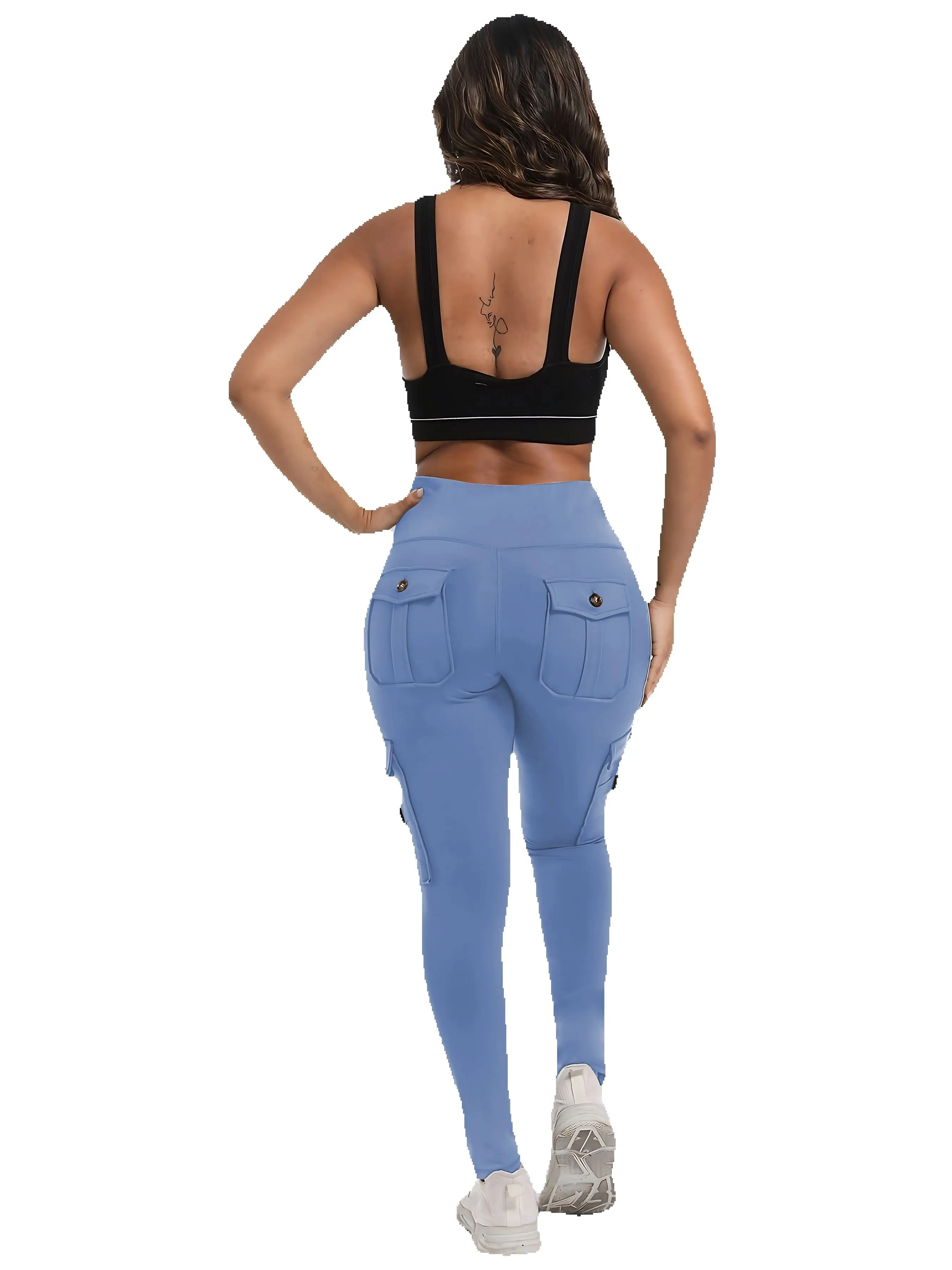 Fitness Women Yoga Leggings Pockets High Waist 4-Way Stretch Tummy Control Gym Clothing Woman Summer Sports Running Pilates