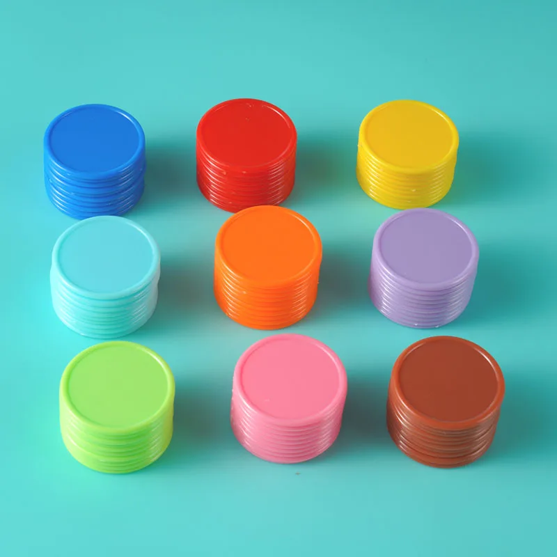 플라스틱 카운팅 칩, 소형 플라스틱 학습 카운터 디스크, 빈 빙고 칩, 37mm, 200 개