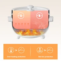 Hot Pot Electric, 2L Rapid Ramen Cooker for Dorm, Electric Pot for Cooking with Veggie Egg Steamer, Portable Nonstick Frying Pan 2
