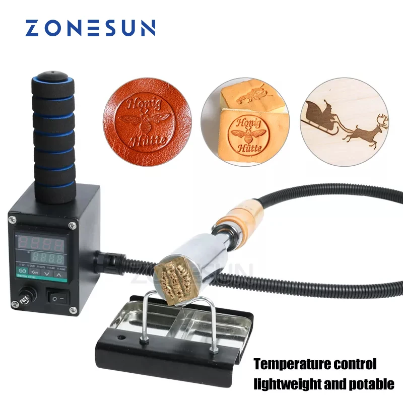 Zonesun Handheld Leather Wood Paper Embossing Tool Hot Stamping Machine