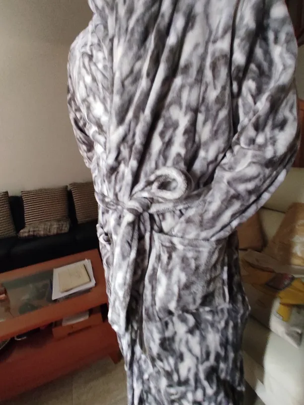 Warm Long Robes Fleece Nightgown Sleepwear photo review