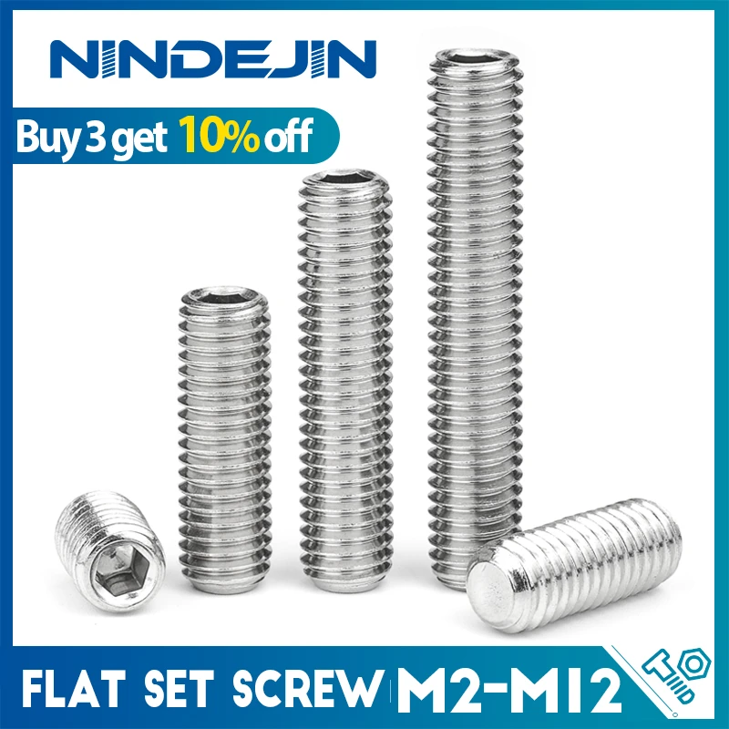 Hexagon Hex Socket Set Screw Flat Point Allen Head Grub Screw M2 M2.5