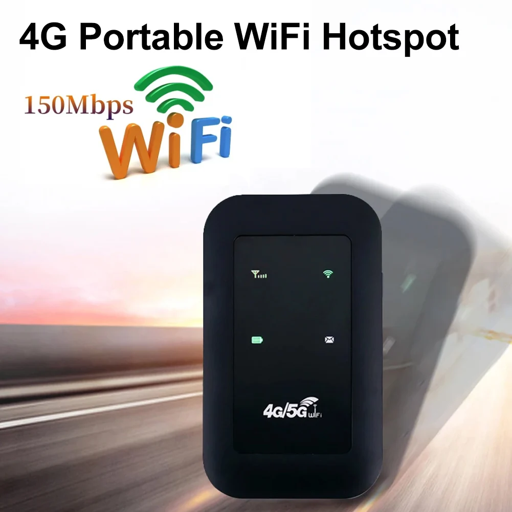 4G LTE Portable Mini WiFi Router 150Mbps Wireless Pocket Router WiFi Hotspot Rechargeable 6H Continuous Use SIM Card Not Include