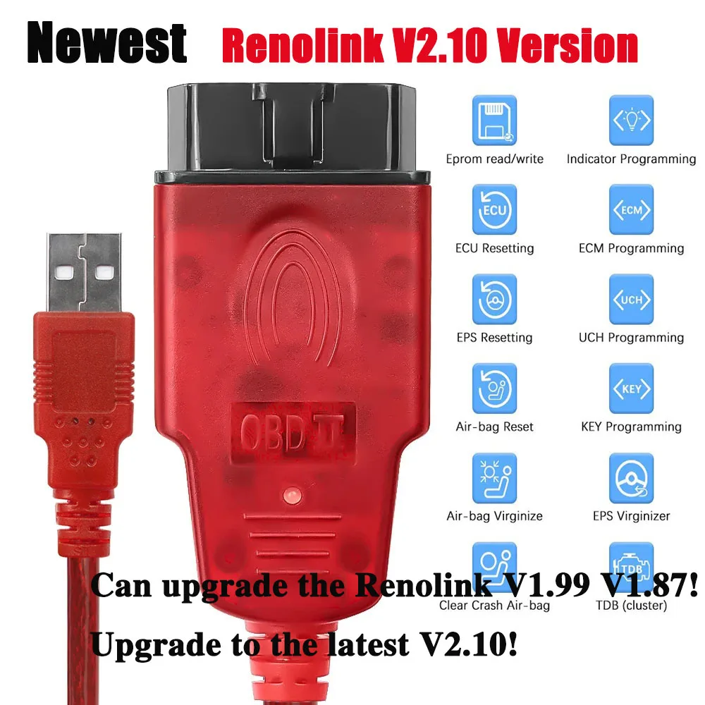 Renolink 2.10 OBDII Auto Diagnose Tool - Key Programmer, Fehlerauslesen, Reset