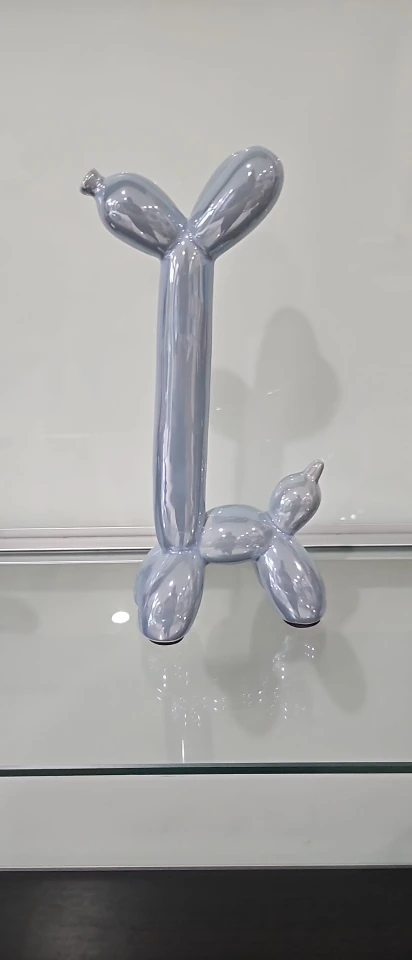 Whimsical Elegance, Creative Long Neck Balloon Dog Sculpture - Abstract Ceramic Ornament for Study Rooms, Offices, and Home Décor photo review