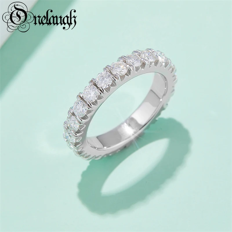 

Onelaugh 3mm D Color VVS1 Moissanite Wedding Bands Ring for Women 925 Sterling Silver Eternity Band Ring Engagement Fine Jewelry