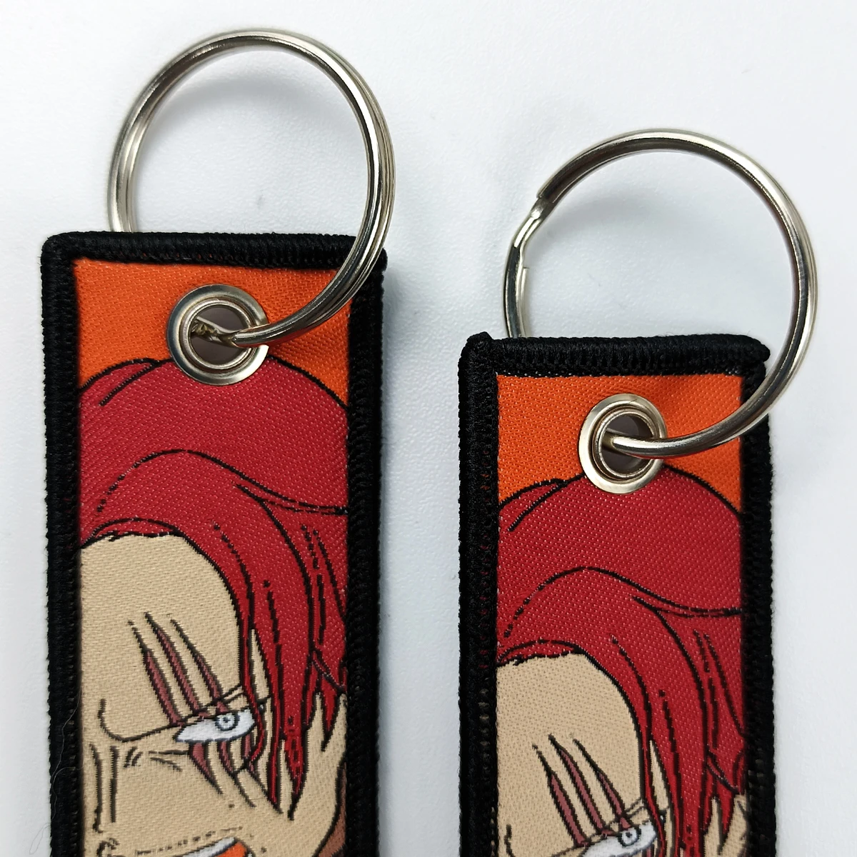 One Piece Anime Key Chains Jet Manga Embroidery Key Tag Jewelry Accessory Ring Holder Gift For Anime Fans