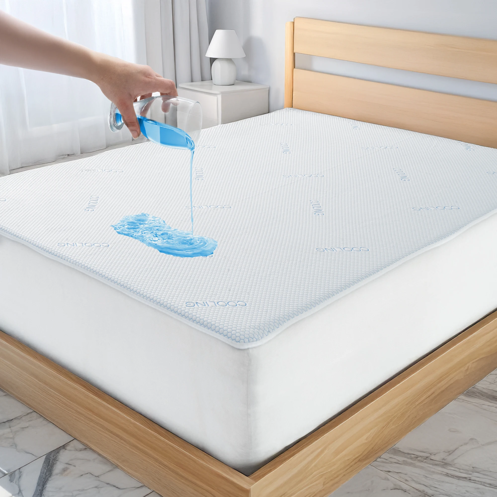 Lux Décor Cooling Waterproof Mattress Protector – Lightweight, Breathable Deep Pocket Cover 1