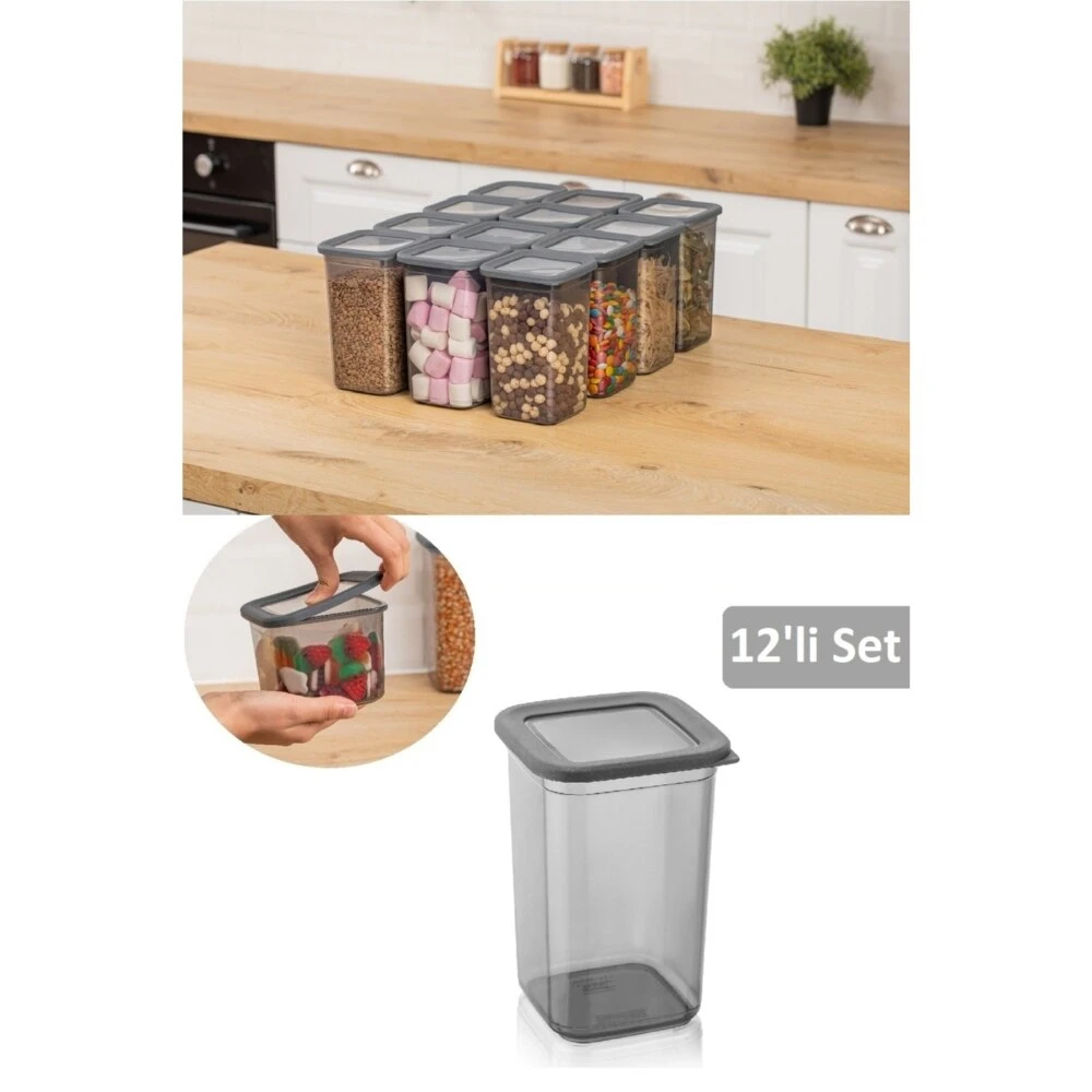 

Kitchen Food Storage Box Container Set Organizer Square Vacuum Lid Airtight Jars Pantry Noodles Legumes Cereals Pasta Practical