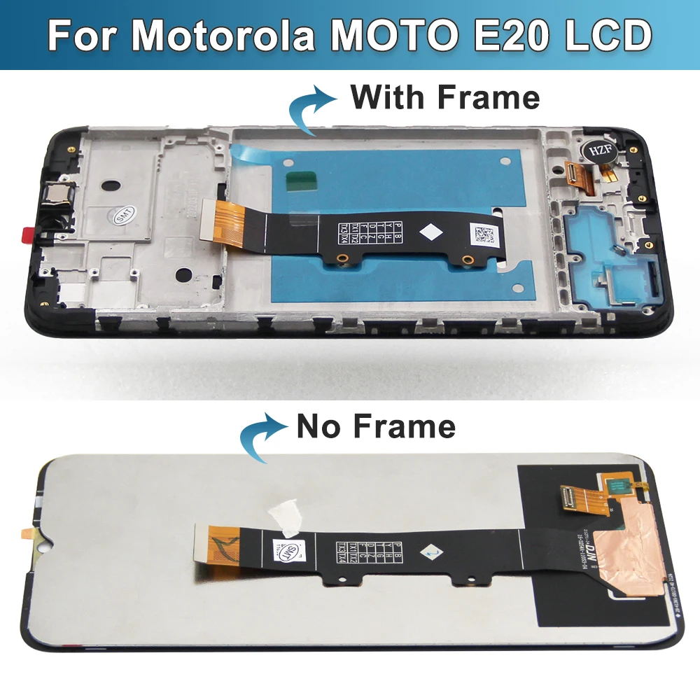 모토로라 모토 E20 XT2155 LCD XT2155-1 디스플레이 터치 패널 스크린 디지타이저, 프레임 포함, 6.5 인치 테스트 완료