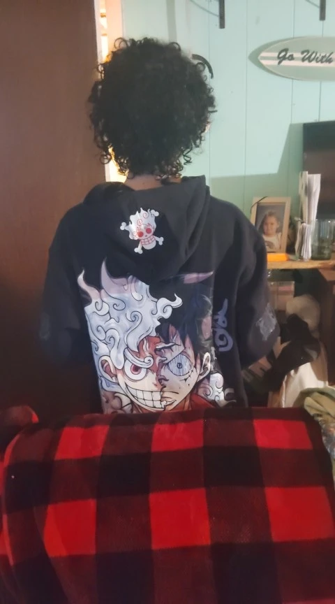 One Piece Gear 5 Luffy Hoodie – Zip-Up Anime Jacket with Sleeve Graphics (Multiple Colors)