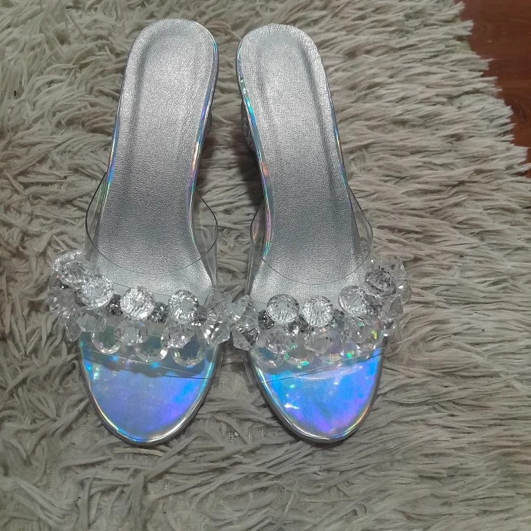 Crystal Transparent Jelly Sandals photo review