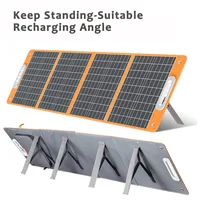 Station d'alimentation portable Flashfish A201 200W ou station d'alimentation + panneau solaire pliable TSP 18V 100W 172.8Wh 48000mAh, générateur solaire à onde sinusoïdale pure, batterie de secours avec prises AC 220V, alimentation électrique extérieure pour camping, camping-car, hors réseau, panne de courant d'urgence. 1