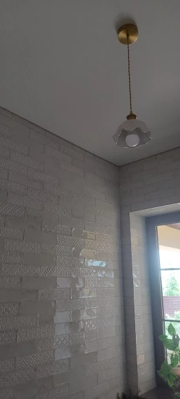 White Nordic Minimalist Scalloped LED Ceramic Ceiling Pendant Light