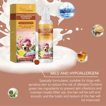Yegbong 100ml Pet Shampoo Dog Shampoo Hypoallergenic Bath Wash Hair Soften Itchy Skin Relief Nourish Fur Cleansing Dog Shampoo 4