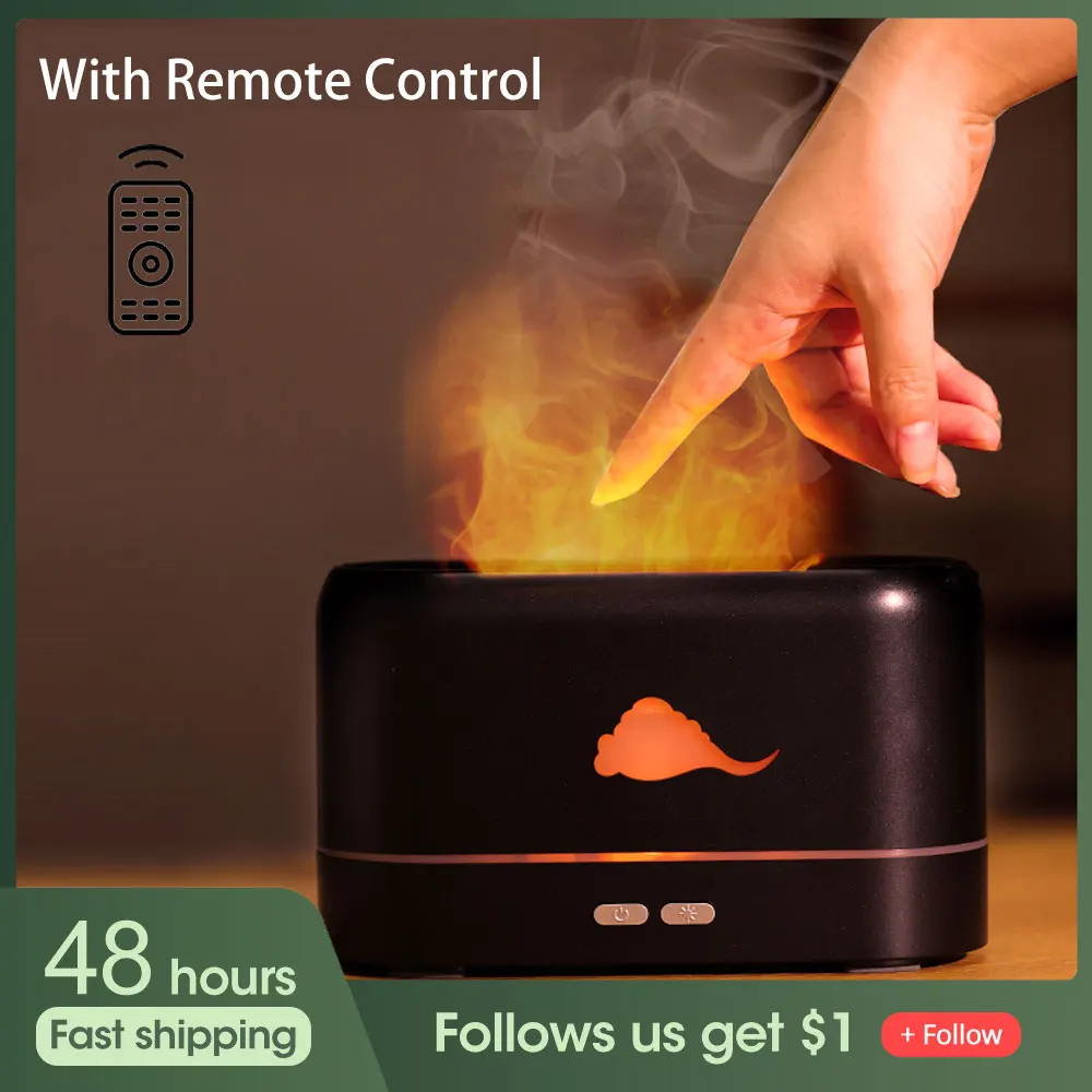 

Flame Air Humidifier Ultrasonic Aromatherapy Humidifiers Smell Diffusers Electric Air Freshener Car Room Use With Remote Control