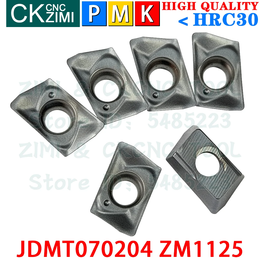 10 peças JDMT070204 ZM1125 JDMT 070204 ZM1125 Inserções de metal duro Pastilhas de fresamento de avanço rápido Ferramentas CNC torno mecânico de metal Fresadoras indexáveis ESE ASM07 porta-ferramentas de fresagem