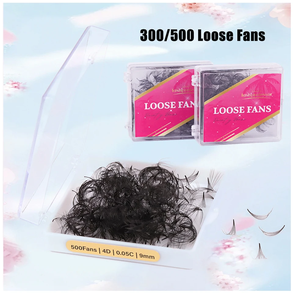 

Lashprofessor Premade Loose Fans Lashes Medium Narrow Stem Thin Pointy Base Russian Volume Fans 3D 5D 8D 10D Eyelash Extensions