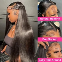360 perruque avant en dentelle perruques de cheveux humains pour les femmes HD 360 pleine perruque de dentelle cheveux humains pré plumé 30 pouces os droite dentelle frontale perruque 5