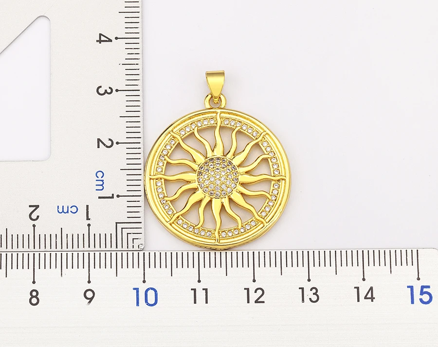 AIBEF Light Of Star And Moon Sun Shape Pendant Women Necklace Copper Zircon Western European Style Jewelry Popular Romantic Gift