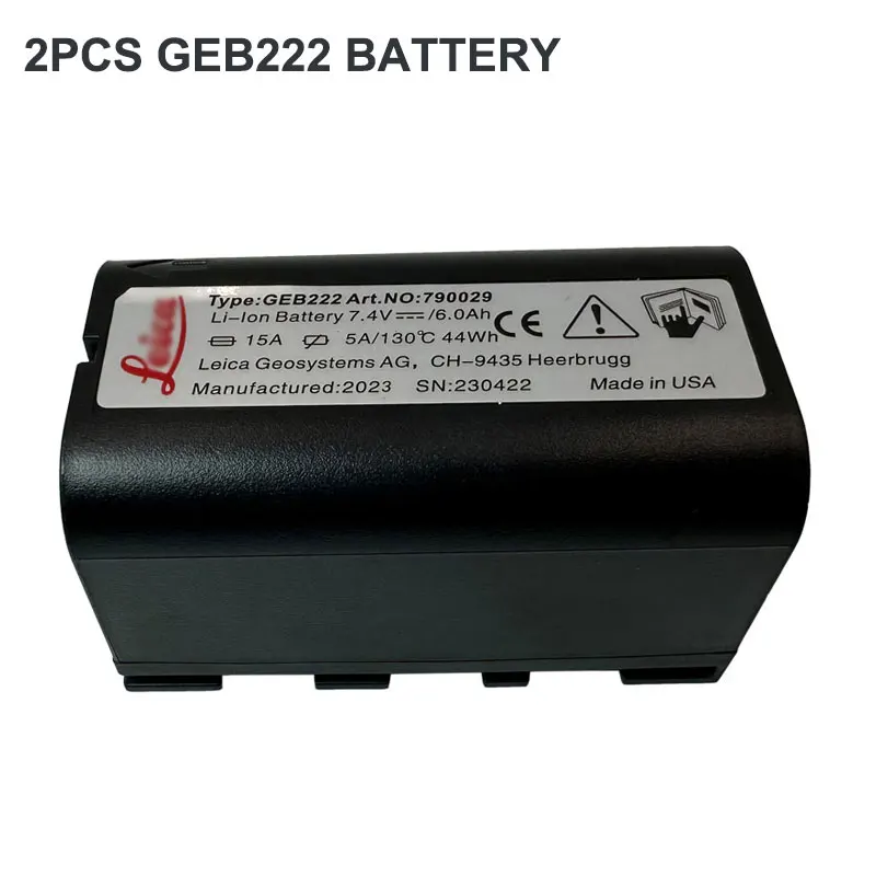 2PCS GEB222 Battery For Leica Total Station GPS System ATX1200 1230 Piper 100 200 Lases Survey Instruments Rechargeable Battery