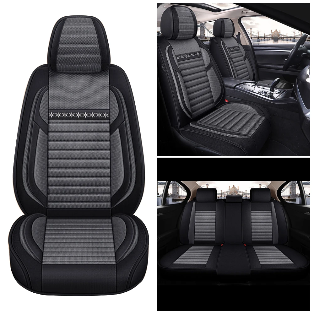 Universal Auto Sitz Abdeckung Schutz Leinen Vordere Reihe Mit rückenlehne Flachs Sommer Kissen Pad Matte Limousine Suv Pick-up auto Innen – Detail 2
