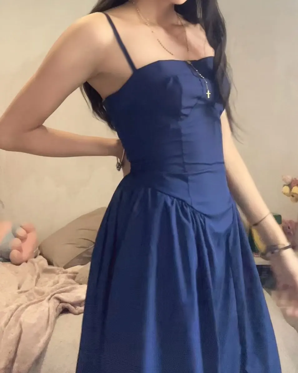 Summer Fashion  Red Strapless Midi Dress Women's Empire Waistline Polyester Fiber Tube Top Gown Cross-Border Popular photo review