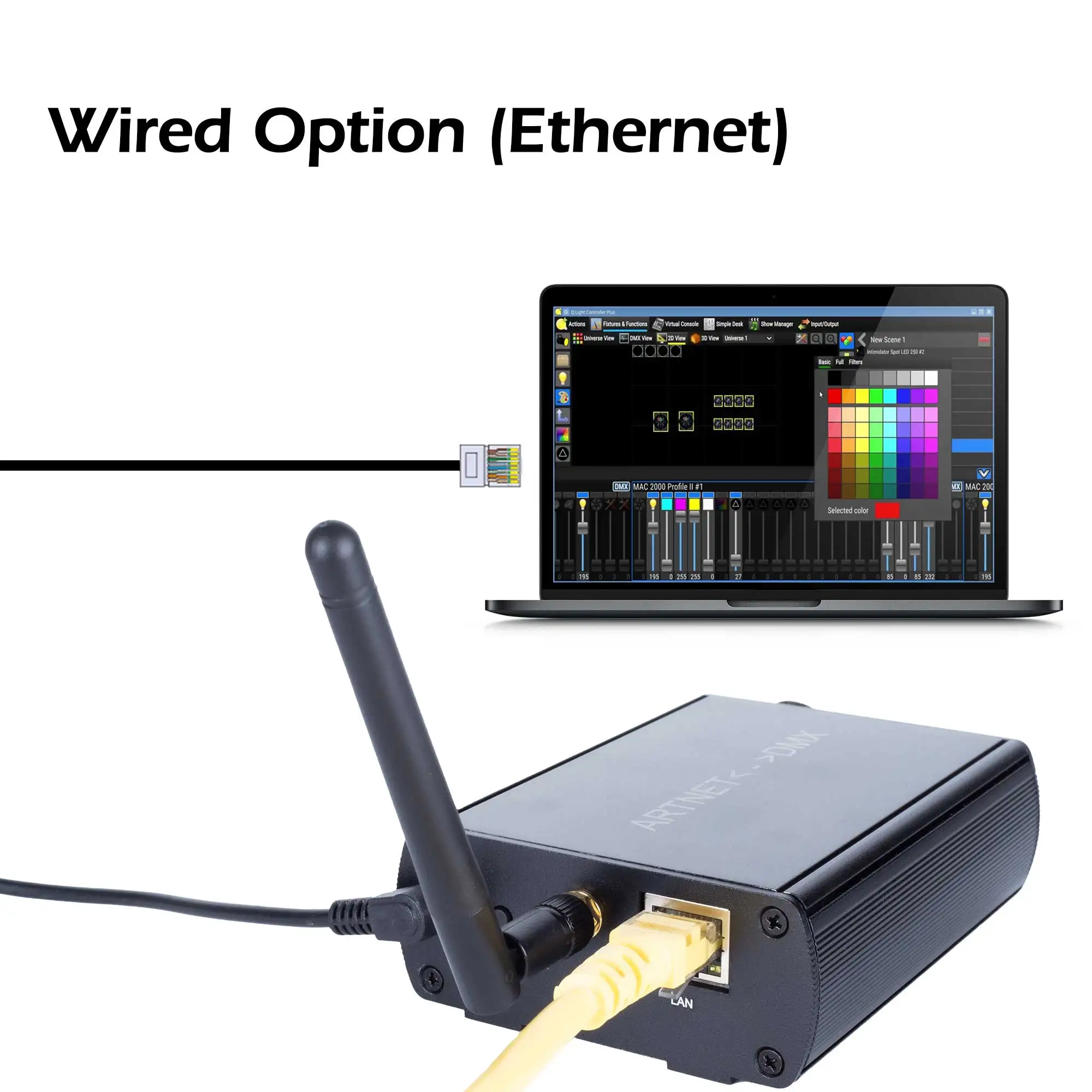 Pknight 2.4G Wireless WiFi DMX Easynode Plus 3 Pin Mini DMX Controller with App WIFI-DMX PRO Using ArtNet/sACN Protocol 