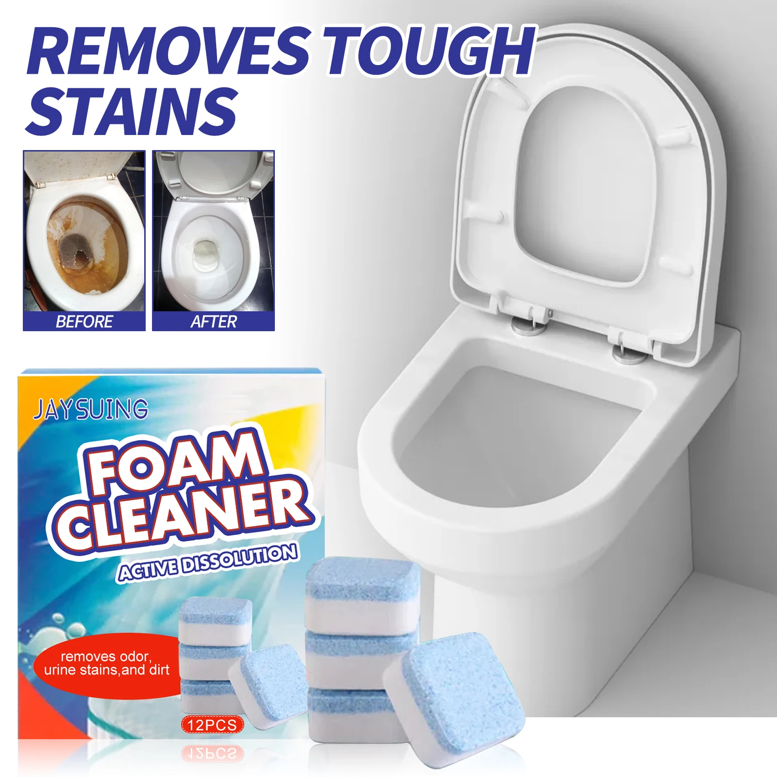 Toilet Foam Cleaner Effervescent Tablet Removes Odor Stains