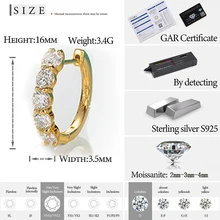  Classic Moon Earrings For Women 925 Sterling Silver VVS1 D Color 3mm Moissanite Earring Engagement Gift 