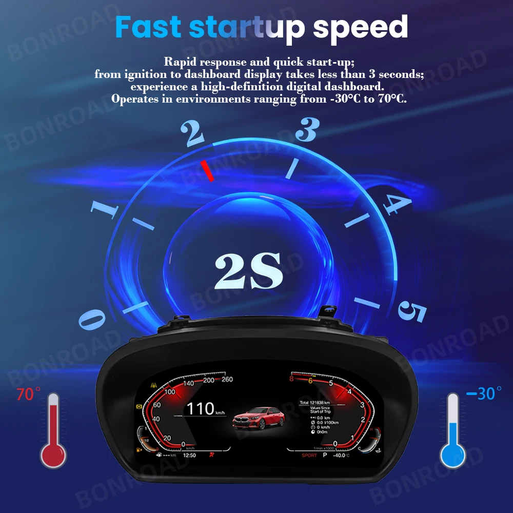 BONROAD 11 "LCD grupo de instrumentos digitales Panel de tablero CarPlay Android Auto para BMW 1 serie E81 E82 E87 E88 Navi velocímetro 5
