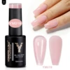 YOKEFELLOW Nude Gel Nail Polish Base Top Coat Starter Kit Soak Off Pink Gel Polish Set with Nail Lamp Nail File Gift for Women 4