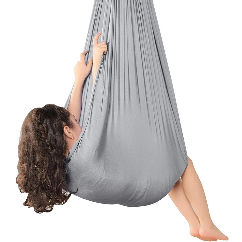 

150x280cm/59x110in Children Yoga Hammock Aerial Yoga Kids Swing for Autism ADHD ADD Therapy Cuddle Up Indoor Sensory