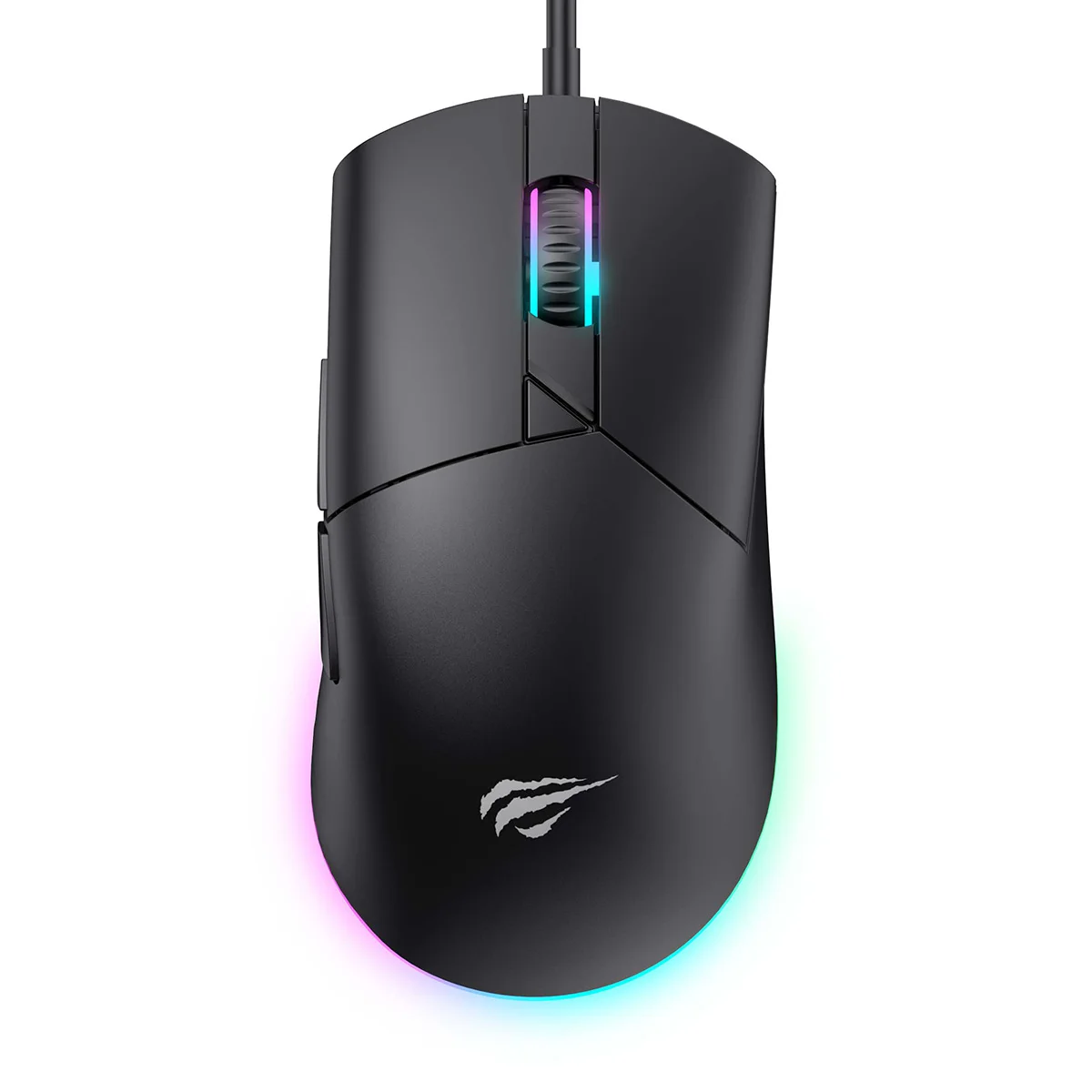 RGB Preto Mouse Gamer, Havit MS1038, 8000 DPI, 7 Garrafas