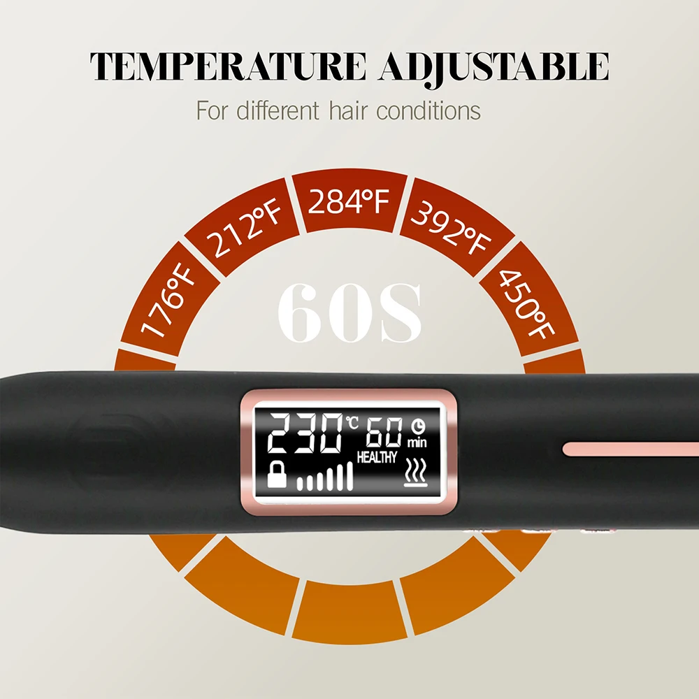 Mini Hair Straightener Curler Titanium Thin Plate Pencil Flat Iron For Short Hair Beard Pixie Cut Salon Styling Tool 100-240V 4
