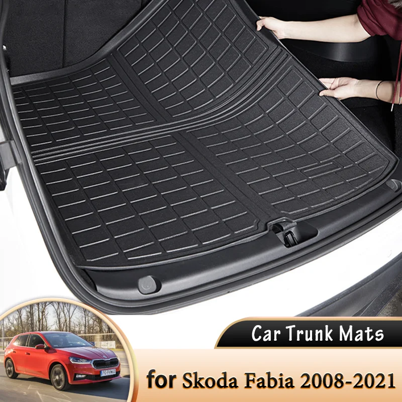 

Коврик для багажника Skoda Fabia MK2 MK3 5J MG Combi Tour NJ 2008 ~ 2021 2020, водонепроницаемый защитный коврик для багажника