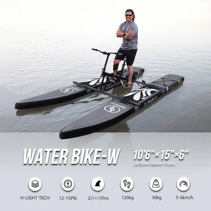 

Spatium Single Kayak Cone Inflatable Pedal Floating Bike Pedal Bicycle pontoon hydrofoil pedal PVC boat