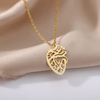 Stainless Steel Necklace Jewelry Men Women Simple Hollow Human Medical Anatomical Heart Organ Pendant Necklace For Doctor Gift - Image 5