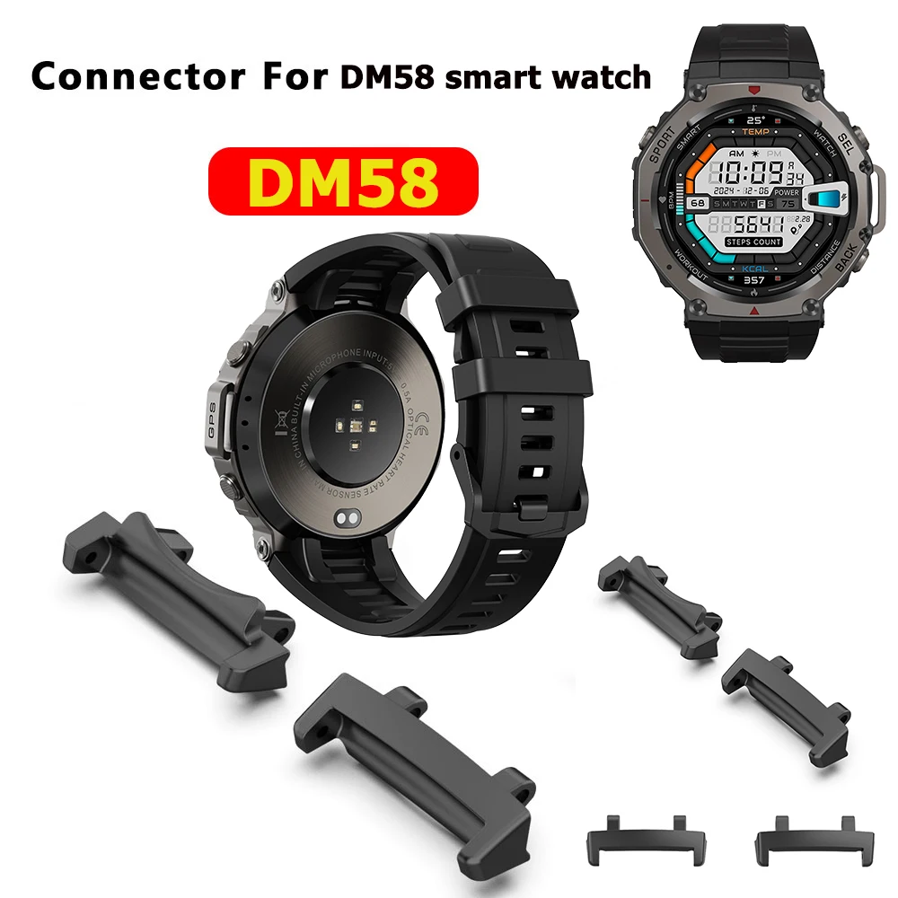 DM58 T-REX3 스마트워치, 실리콘 스트랩, 스테인리스 스틸 스트랩, 폭 22mm, DM58 스마트워치 손목밴드 커넥터에 적합