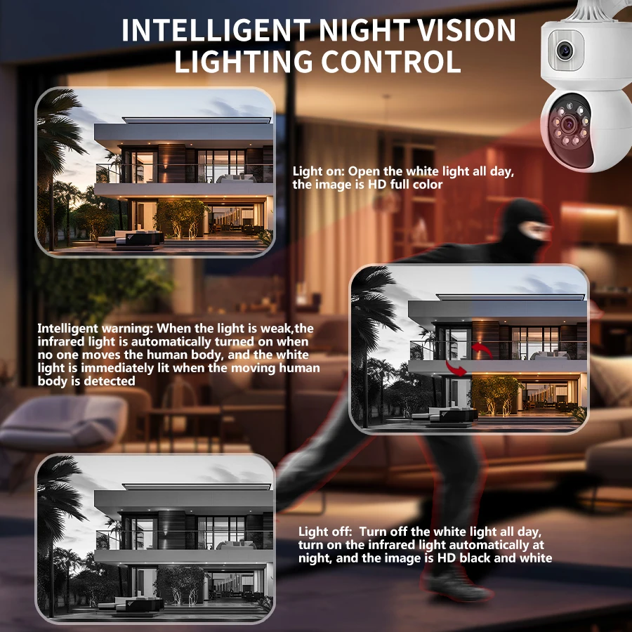 2K4MP security protection wireless WIFI surveillance camera indoor baby and pet PTZ monitor mini camera ICSEE 5