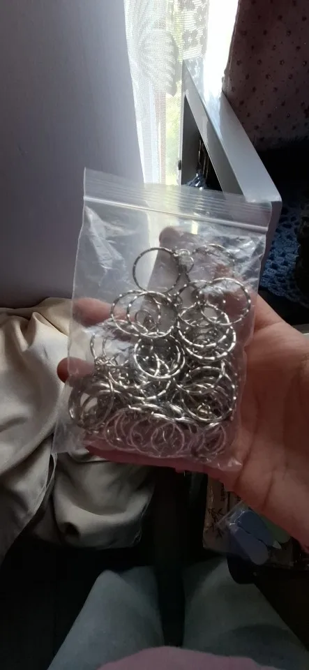 50PCS DIY 25mm Polished Silver Keyring Keychain Split Ring Short Chain Key Open Jump Ring Metal For DIY Keychains Jewelry Making photo review