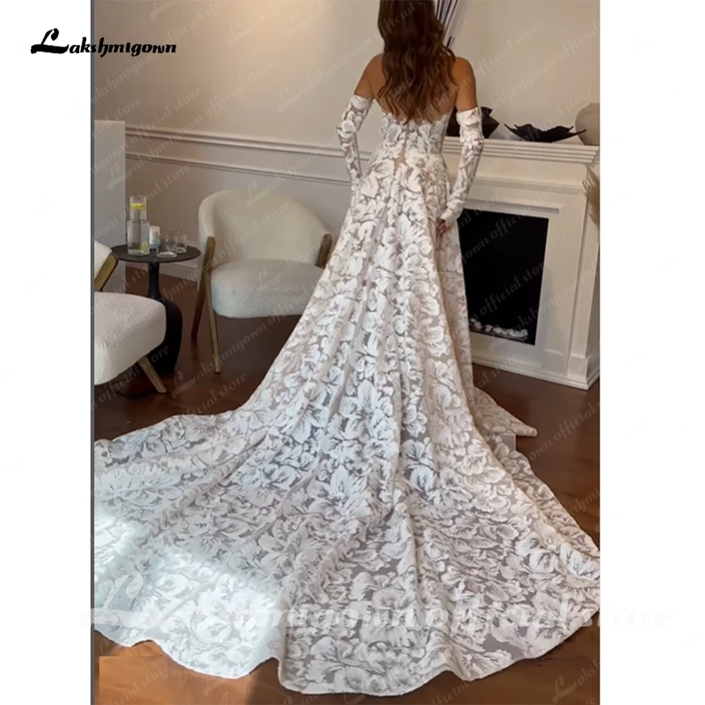 Customized Boho Wedding Dress Beach Bride Dresses Backless Puff Wedding Gowns for Women Custom Made vestido de novia sirena 2